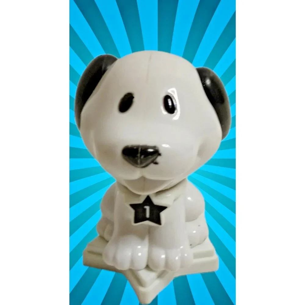 Cake Decoration Snoopy White Dog Collar Says #1 Action‎ Figure